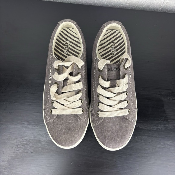 Taos Shoes Womens 5.5 Star Casual Low Top Lace Up Sneakers STA-12844 Gray Round - Picture 3 of 11